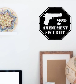 2Nd Amendment Security Cut Metal, Metal Art Wall Decor, Cut Wall Hanging