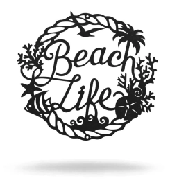 Beach Life Cut Metal, Metal Art Wall Decor, Cut Wall Hanging, Home Decoration, Home Gift