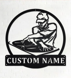 Custom Disc Jockey Metal Wall Art, Personalized Disc Jockey Name Sign Decor