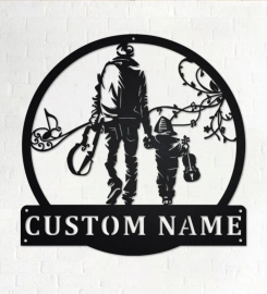 Custom Violin Father And Son Metal Wall Art, Personalized Violin Teacher Name