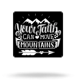 Faith Can Move Mountains Cut Metal, Metal Art Wall Decor, Cut Wall Hanging