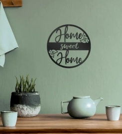 Home Sweet Home (Circle) Leaf Metal Sign Wall Decor, Metal Sign Outdoor, Cut Metal