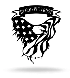 In God We Trust Eagle Cut Metal, Metal Art Wall Decor, Cut Wall Hanging