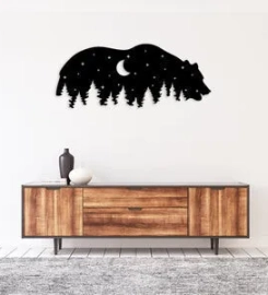 Moon Bear Metal Art, Metal Sign Wall Decor, Metal Sign Outdoor, Indoor