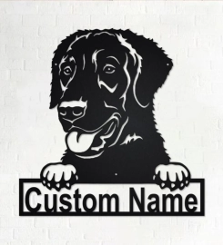 Personalized Curly-Coated Retriever Metal Sign, Dog Metal Wall Art, Dog Metal