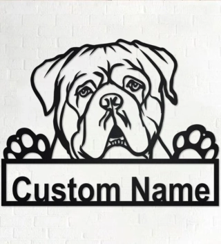 Personalized Dogue De Bordeaux Metal Sign, Dog Metal Wall Art, Dog Metal Wall